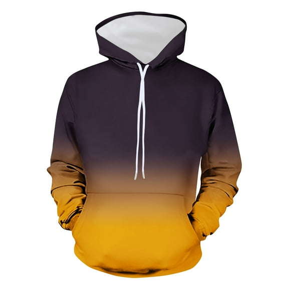 Brglopf Mens Hooded Sweatshirts Fashion Gradient Drawstring Pullover Tops Casual Long Sleeve Fall Athletic Tops with Pocket
