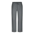 thumbnail image 1 of Brglopf Plus Size Men's Cotton Linen Pants Casual Elastic Waist Drawstring Pants Straight Leg Lightweight Summer Beach Yoga Long Pants(Dark Gray,L), 1 of 6
