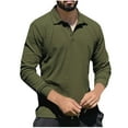 thumbnail image 1 of Brglopf Polo Shirts for Men Ribbed Knitted Long Sleeve Slim Fit Golf T-Shirts Casual Button Lapel Fall Solid Color Shirts, 1 of 5
