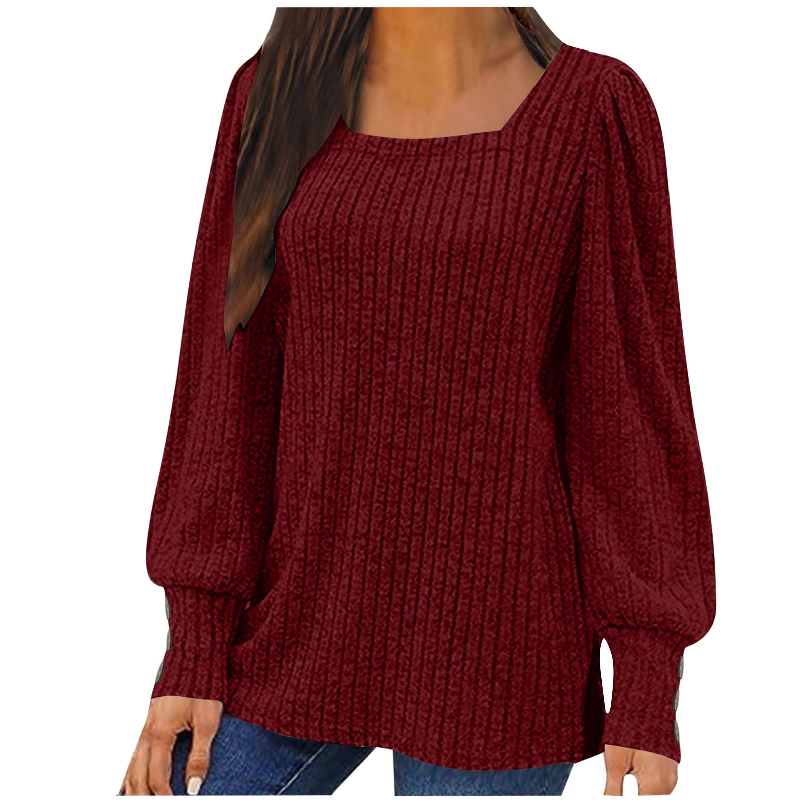AUTOMET Women's Long Sleeve Tunic Blouse – V-Neck Bubble Sleeve Top For Business Casual & Fall - View #10