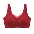 thumbnail image 1 of Brglopf Pull Up Bras for Women No Underwire Wireless Seamless Bralette V Mesh Comfort Supportive Full Coverage Padded Bras Wine M, 1 of 9