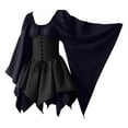 thumbnail image 1 of Brglopf Renaissance Medieval Dress for Women Costume Flare Sleeve Corset Skirt Overskirt Over Gown Dark Blue 5XL, 1 of 5