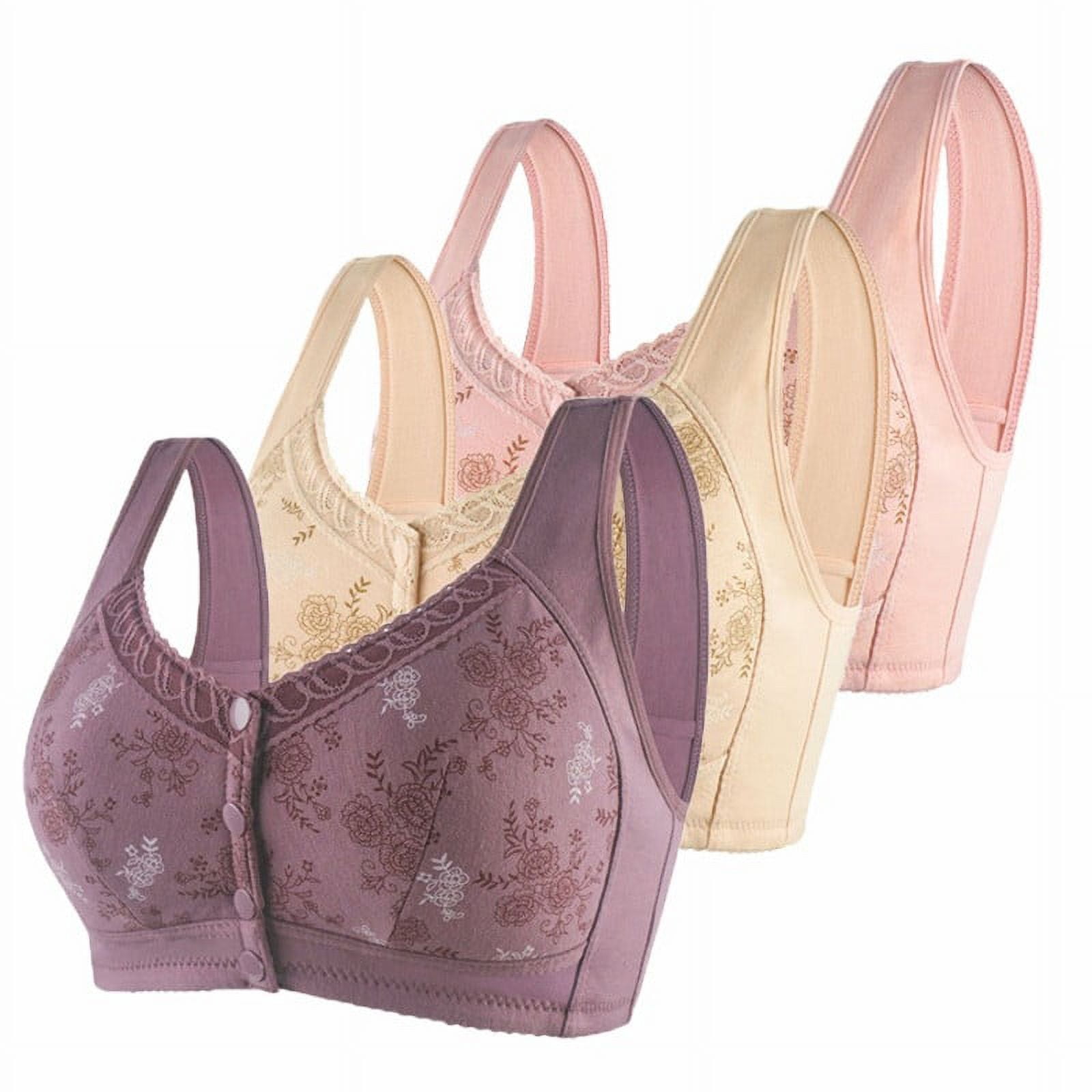 Brglopf Snap Front Bra Older Women,Creative Women's Front Button Cotton