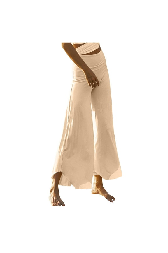 Wide Leg Palazzo Pants for Women Casual High Waisted Lounge Pants Loose Comfy Flowy Dance Trousers