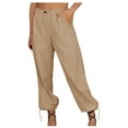 thumbnail image 1 of Brglopf Wide Leg Parachute Pants for Women Baggy Cargo Pants High Elastic Waist Jogger Pants Casual Sports Trousers with Pockets, 1 of 7