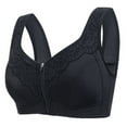thumbnail image 1 of Brglopf Wireless Zip Front Closure Bras for Women No Underwire Full Coverage Comfort Everyday Bra Soft Easy Close Sports Bra z1-Black 42, 1 of 4