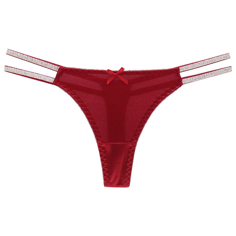 Brglopf Woman's Satin Silk Thong Briefs Panties Shiny Low Waist Bikini ...