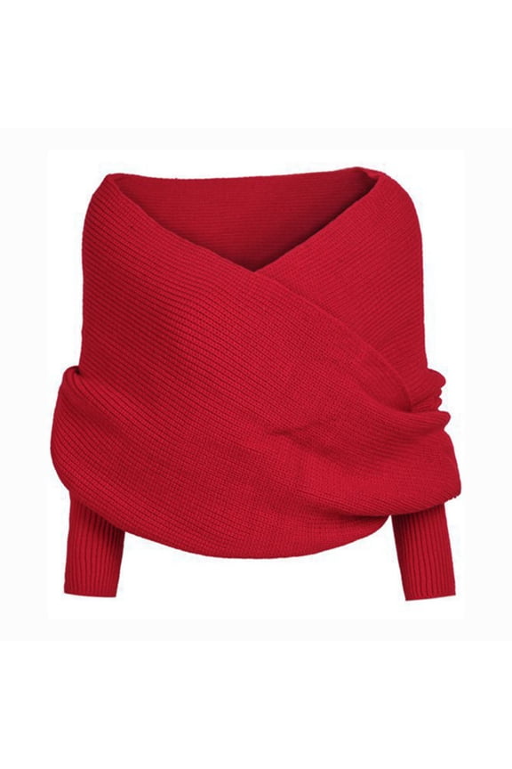 Women Casual Sweaters V Neck Long Sleeve Blouses Cross Wrap Front Off Shoulder Asymmetric Hem Trendy Knitted Solid Pullover