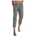 thumbnail image 1 of Brglopf Women Cinch Bottom Sweatpants Drawstring High Waisted Yoga Pants with Pockets Activewear Joggers Sport Workout Pants(Gray,M), 1 of 8