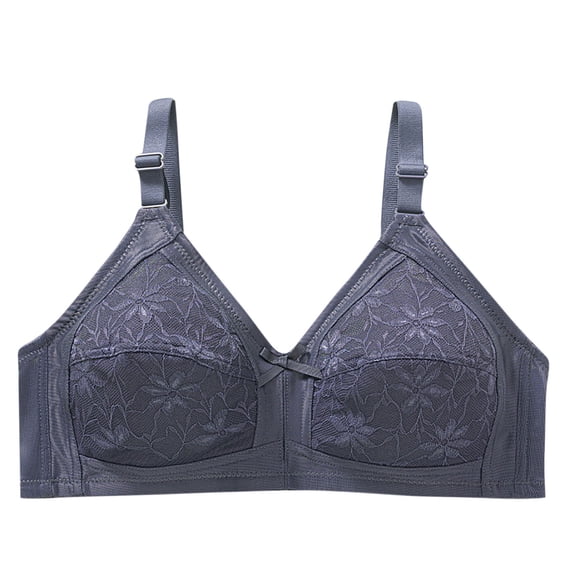 Brglopf Women Floral Lace Wireless Everyday Bras No Underwire Push Up Full-Coverage Bralettes Supportive T Shirt Bra Blue 3XL