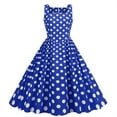 thumbnail image 1 of Brglopf Women Polka Dot 1950s Cocktail Party Swing Dress 50s 60s Vintage Doll Collar Dresses Retro Audrey Hepburn Rockabilly Prom Dress Blue XXL, 1 of 6