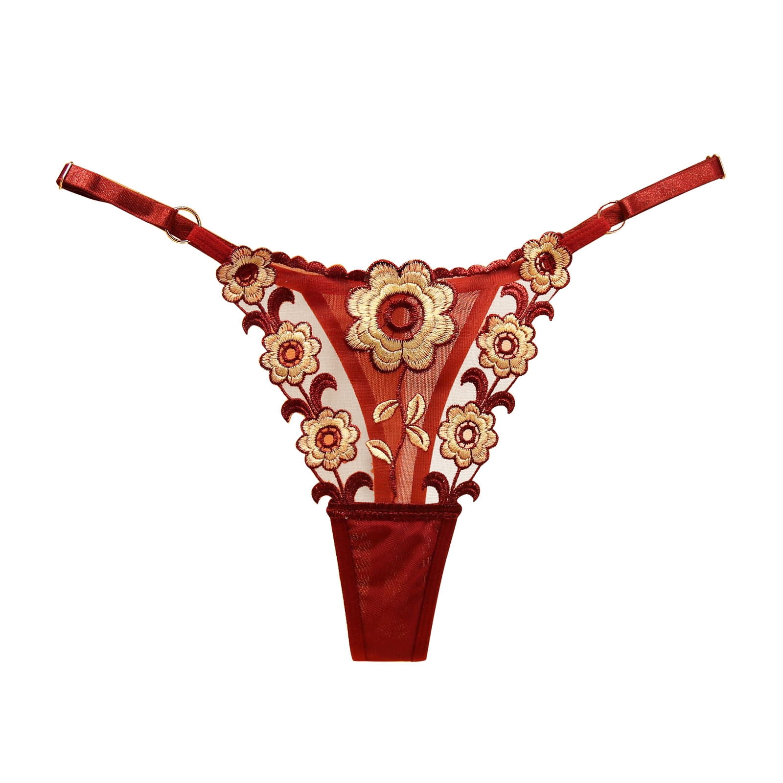 Brglopf Women Tie Panties Bowknot Ribbons Lace Thongs Panties Adjustable G-String  Underwear 
