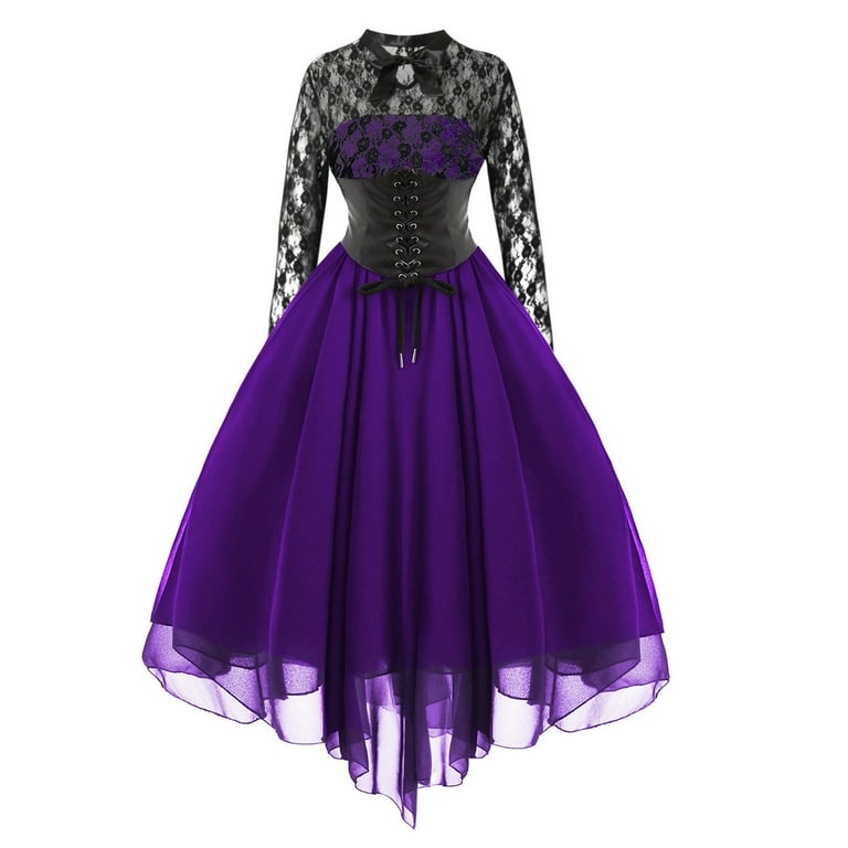 Purple Bow Floral Lace Dress Purple Bow Floral Lace Dress