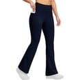 thumbnail image 1 of Brglopf Women's Bootcut Yoga Pants with Pockets Tummy Control High Waisted Active Flared Leggings Winter Warm Workout Lounge Dress Pants Navy S, 1 of 8