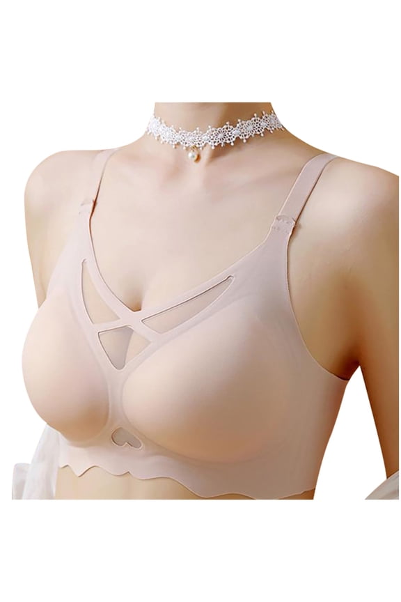 Women's Bra Wireless Push Up Comfort Crossover Bra V Neck Seamless Bralettes No Underwire Lace Brasieres Wirefree Everyday Basic Sleeping Bras