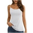 thumbnail image 1 of Brglopf Women's Camisole with Shelf Bra Adjustable Spaghetti Strap Tank Tops Slim Modal Undershirts Sleeveless Shirt(White,S), 1 of 8
