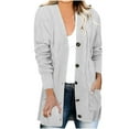 thumbnail image 1 of Brglopf Women's Cardigan Sweaters Long Sleeve Cable Knit Cardigan Sweaters 2023 Oversized Open Front Long Cardigans Button Up Outerwear with Pockets, 1 of 5