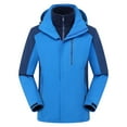 thumbnail image 1 of Brglopf Women's Rain Coats 3-in-1 Waterproof Jacket Color Block Windproof Fall Winter Jacket Plus Size Active Outdoor Outwear with Pockets, 1 of 2
