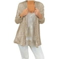 thumbnail image 1 of Brglopf Women's Sequins Blazer Long Sleeve Sparkle Open Front Jacket Shawl Collar Cardigan Casual Jacket, 1 of 6