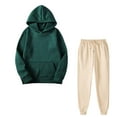 thumbnail image 1 of Brglopf Women's Sets 2 Piece Outfits Long Sleeve Solid Color Hoodie Sweatshirt Sweatpants Long Joggers with Pockets Tracksuits Set Sportwear, 1 of 4