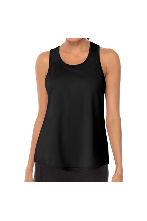 Women's Sleeveless Workout Tops Breathable Lightweight Mesh Sleeveless Loose Active Tennis Yoga Shirts Racerback Athletic Running Tank Tops(Black,XXL)