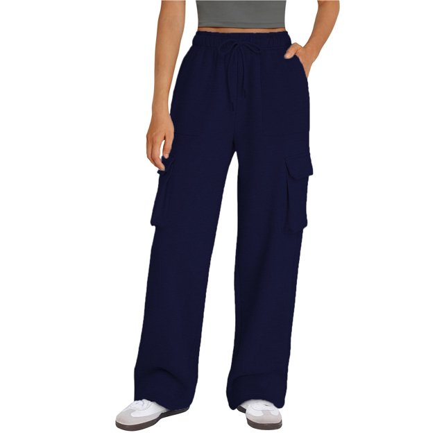 Brglopf Women's Sweatpants High Waisted Drawstring Wide Leg Cargo Pants