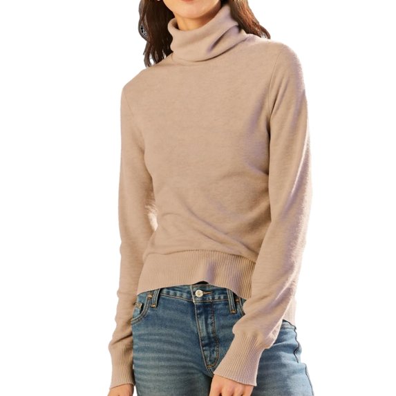 Brglopf Women's Turtleneck Sweater Long Sleeve Casual Fall Winter Knit Pullover Loose Soft Base Layer Sweaters Tops Khaki XL