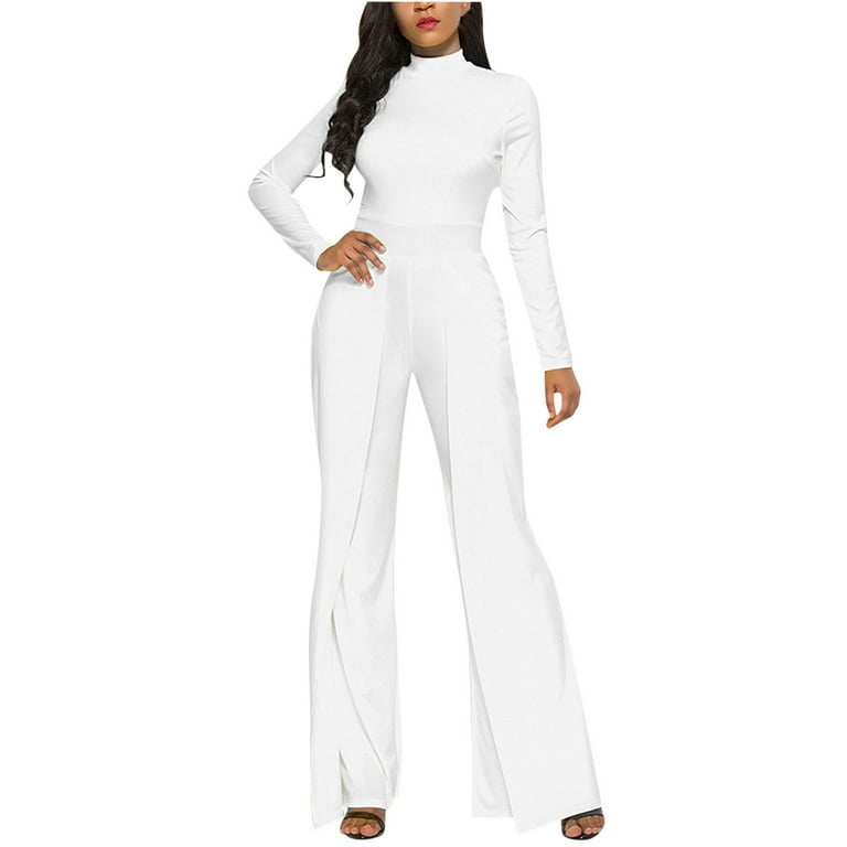 ワンピース A.P.C. Women Jumpsuits COGBJF11161 AAC WHITE Brglopf Women's Wide Leg Jumpsuits Outfits Casual Mock Neck