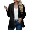 thumbnail image 1 of Brglopf Womens Bussiness Casual Blazers Open Front Long Sleeve Work Office Blazer Jacket Button Notch Lapel Fall Fashion Suit Coat(Black,XL), 1 of 8