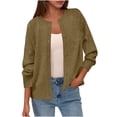 thumbnail image 1 of Brglopf Womens Cardigan Sweaters Casual Long Sleeve Button Down Crewneck Fall Cardigans Soft Lightweight Knit Loose Sweater Tops(Army Green,Free Size), 1 of 8