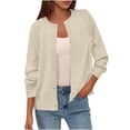 thumbnail image 1 of Brglopf Womens Cardigan Sweaters Casual Long Sleeve Button Down Crewneck Fall Cardigans Soft Lightweight Knit Loose Sweater Tops(White,Free Size), 1 of 8