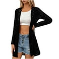 thumbnail image 1 of Brglopf Womens Casual Lace Crochet Cardigan Loose Soft Drape Open Front Cardigans Long Sleeve Beach Coverups Top(Black,XXL), 1 of 9