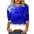 Brglopf Womens Christmas TShirts Trendy 2024 Printed Long Sleeve Tunic