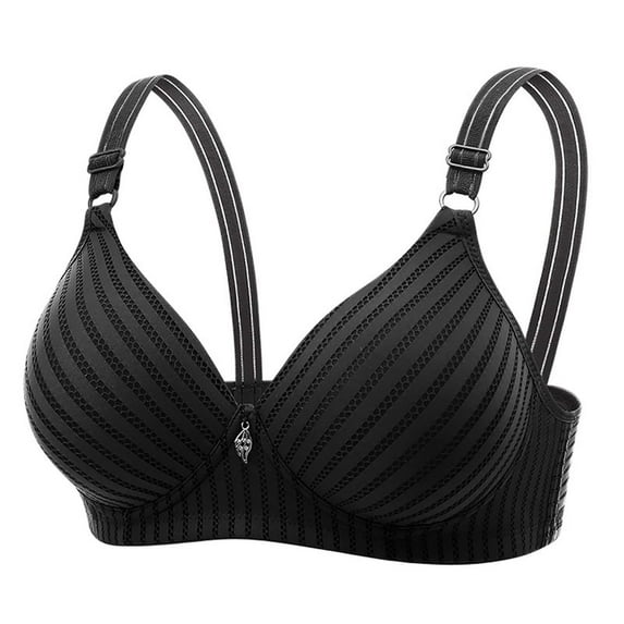 Brglopf Womens Comfortable Bra Push Up Bras Wireless Support Lift Brassiere Full Coverage Seamless Everyday Bras Black 38
