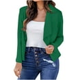thumbnail image 1 of Brglopf Womens Cropped Suit Jackets Lightweight Open Front Draped Blazer Business Casual Long Sleeve Office Work Blazers(Green,S), 1 of 5