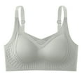 thumbnail image 1 of Brglopf Womens Everyday Bra Seamless Wirefree Push Up Longline Full Coverage Bra Support and Lift No Underwire Tshirt Bras Green M, 1 of 5