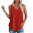 thumbnail image 1 of Brglopf Womens Eyelet Embroidery Tank Tops Sleeveless V-Neck Summer Vacation Beach Fashion Tees Shirts Comfy Casual Flowy Loose Blouse(Red,S), 1 of 9