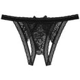 thumbnail image 1 of Brglopf Womens Lace Mesh G-String Thongs Panties Low Waist T-Back Underwear See Through Tangas Soft Thongs Lingerie Underpants, 1 of 5