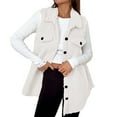 thumbnail image 1 of Brglopf Womens Long Fleece Vests Casual Loose Lapel Sleeveless Fuzzy Sherpa Fuzzy Jacket Coat Fall Winter Warm Button Down Outwear(White,XXL), 1 of 9