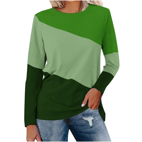 Brglopf Womens Long Sleeve Tunic Shirts Casual Solid Color V Neck Basic Tops Spring Loose Fit Pullovers Tops Tee Shirts