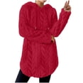 thumbnail image 1 of Brglopf Womens Oversized Fleece Hoodies Lightweight Pullover Hooded Sweatshirt Fall Winter Warm Fuzzy Sherpa Hoodie Red L, 1 of 9