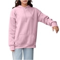thumbnail image 1 of Brglopf Womens Oversized Hoodies Casual Long Sleeve Lightweight Pullover Tops Fall Winter Drawstring Basic Hooded Sweatshirt with Pocket Light Pink 4XL, 1 of 8