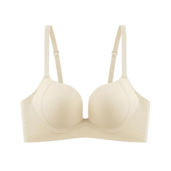 Brglopf Womens Seamless Wireless Minimizer Bras Soft Comfy Full Coverage No Underwire Bralettes Push Up Support Everyday Bra White S
