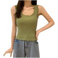 thumbnail image 1 of Brglopf Womens Tank Tops Scoop Neck Ribbed Slim Fitted Basic Shirts Casual Sleeveless Knit Sweater Vest(Green,Free Size), 1 of 3