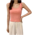 thumbnail image 1 of Brglopf Womens Tank Tops Scoop Neck Ribbed Slim Fitted Basic Shirts Casual Sleeveless Knit Sweater Vest(Pink,Free Size), 1 of 3