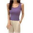 thumbnail image 1 of Brglopf Womens Tank Tops Scoop Neck Ribbed Slim Fitted Basic Shirts Casual Sleeveless Knit Sweater Vest(Purple,Free Size), 1 of 3