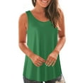 thumbnail image 1 of Brglopf Womens Tank Tops Summer Loose Sleeveless Shirts Casual Round Neck Curved Hem Flowy T-Shirt(Green,XXL), 1 of 6
