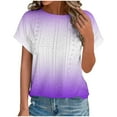 thumbnail image 1 of Brglopf Womens Tops Eyelet Embroidery Summer Crewneck Curved Hem Blouse 2025 Loose Casual Short Sleeve Trendy T Shirts(White,XXL), 1 of 7