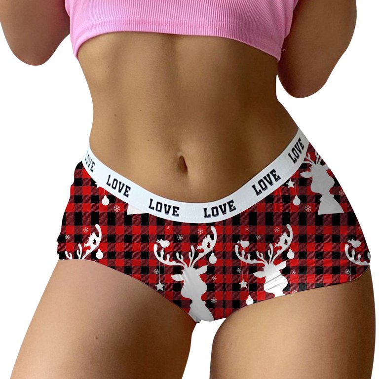 Brglopf Womens Underwear Cotton Lace Waistband Womens Christmas