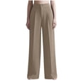 thumbnail image 1 of Brglopf Womens Wide Leg Dress Pants Business Casual Flowy Work Palazzo Pants High Elastic Waisted in The Back Slacks Trousers Khaki S, 1 of 6